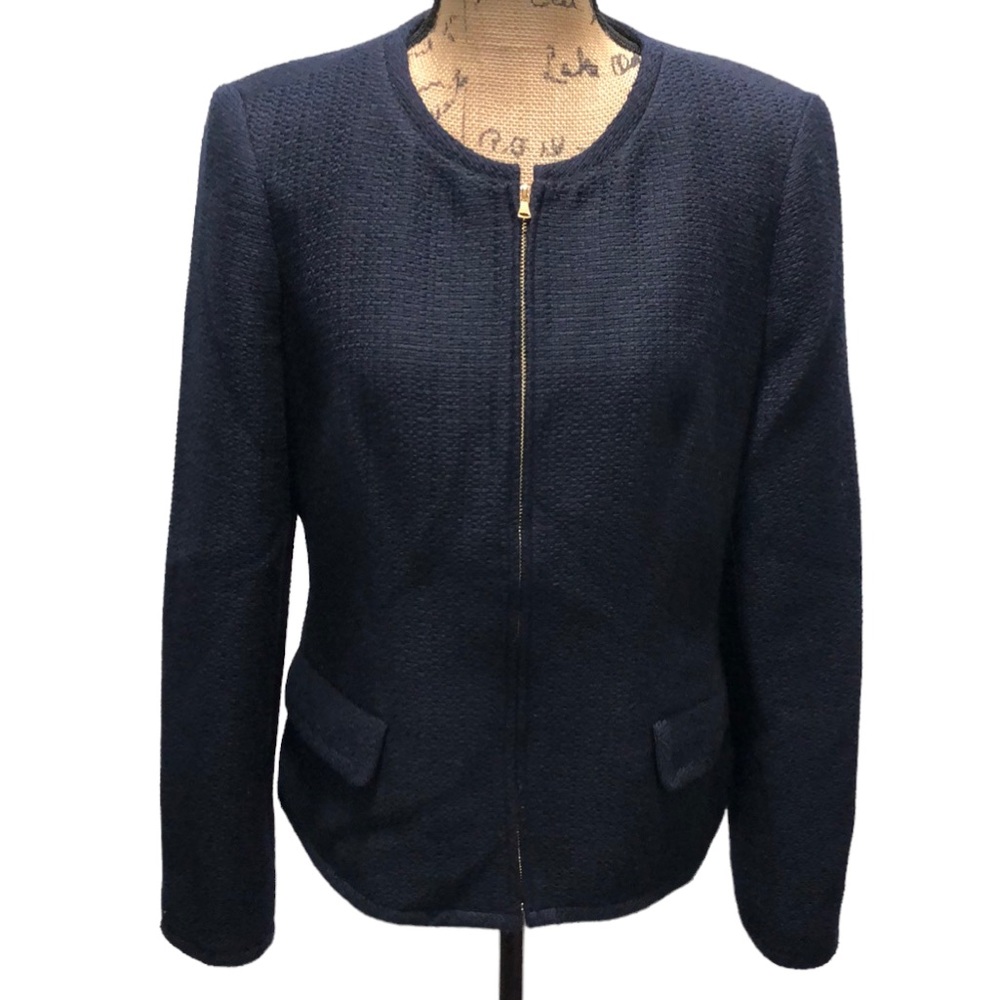{Talbots} Blue Full Zip Blazer